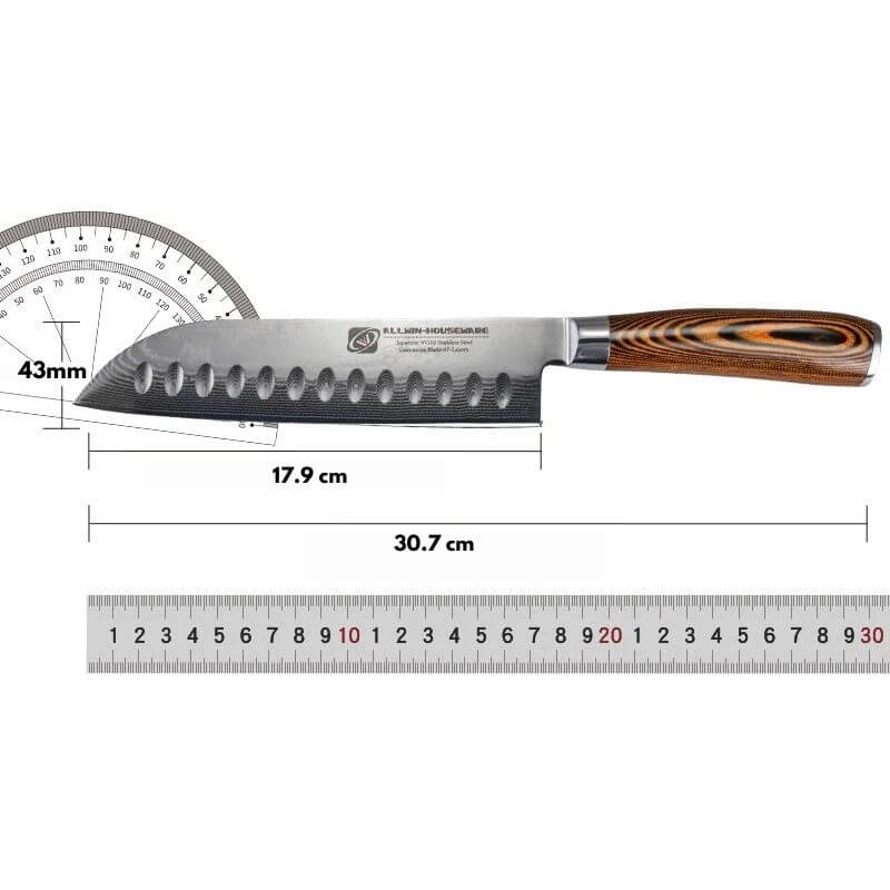 Japanisches Santoku Messer in hochwertiger Verpackung, ideal als Geschenk für passionierte Köche, Das perfekte Geschenk: Santoku Messer in stilvoller Verpackung für Kochenthusiasten und Profis.